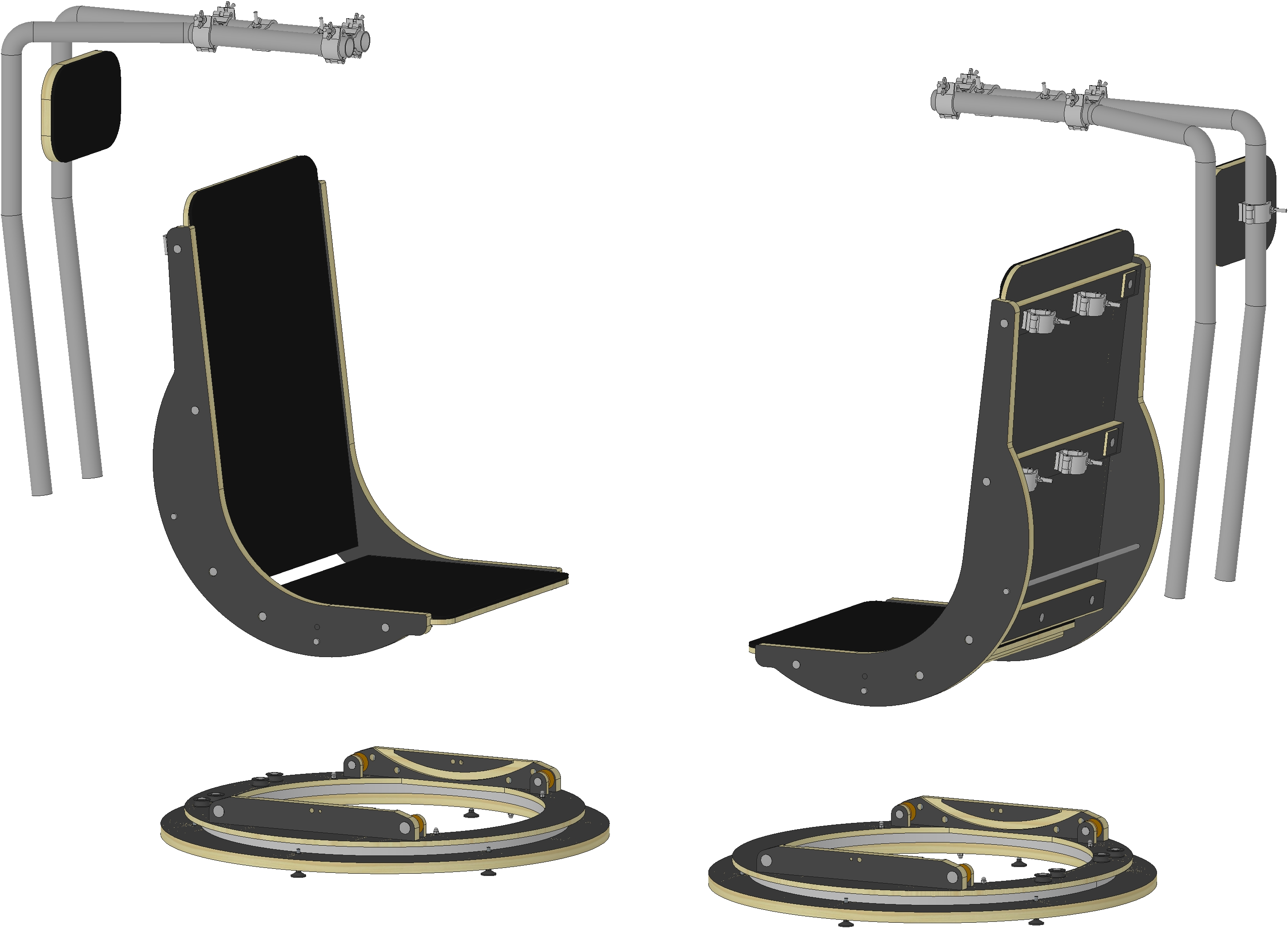 Neowise chair to scan the skies with binoculars - 3D exploded view